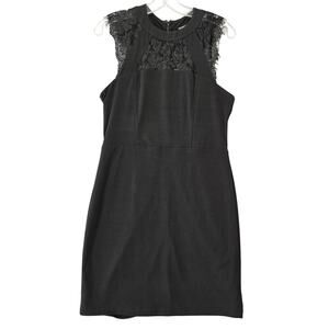 Express Black Mini Dress Stretch Bodycon Lace Sleeveless Women's Size 10 Classic